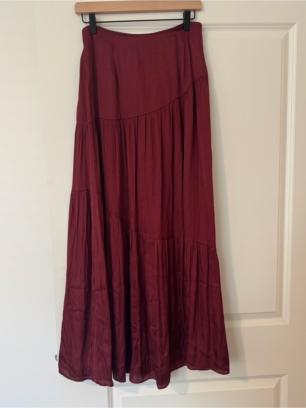 MINKPINK Burgundy Maxi Tiered Skirt